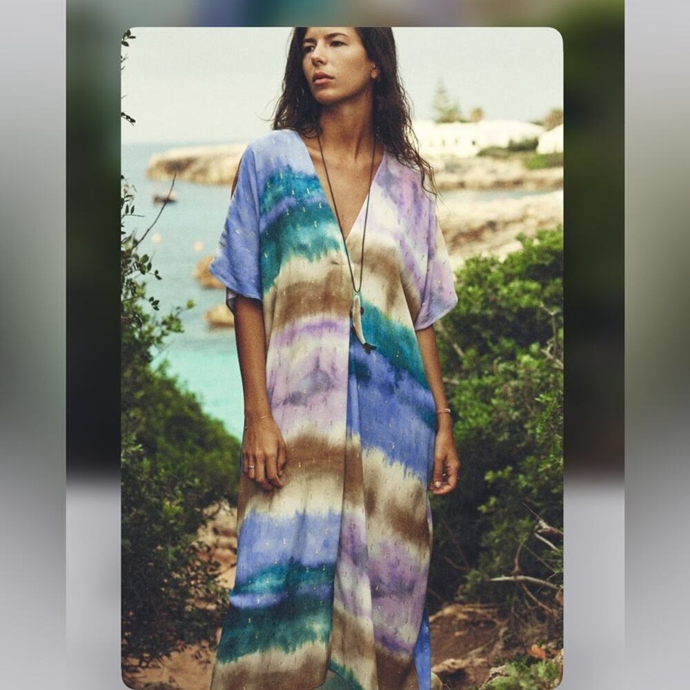 Zara Multi Colored TIE DYE TUNIC DRESS Size XL - XXL - Picture 5 of 14